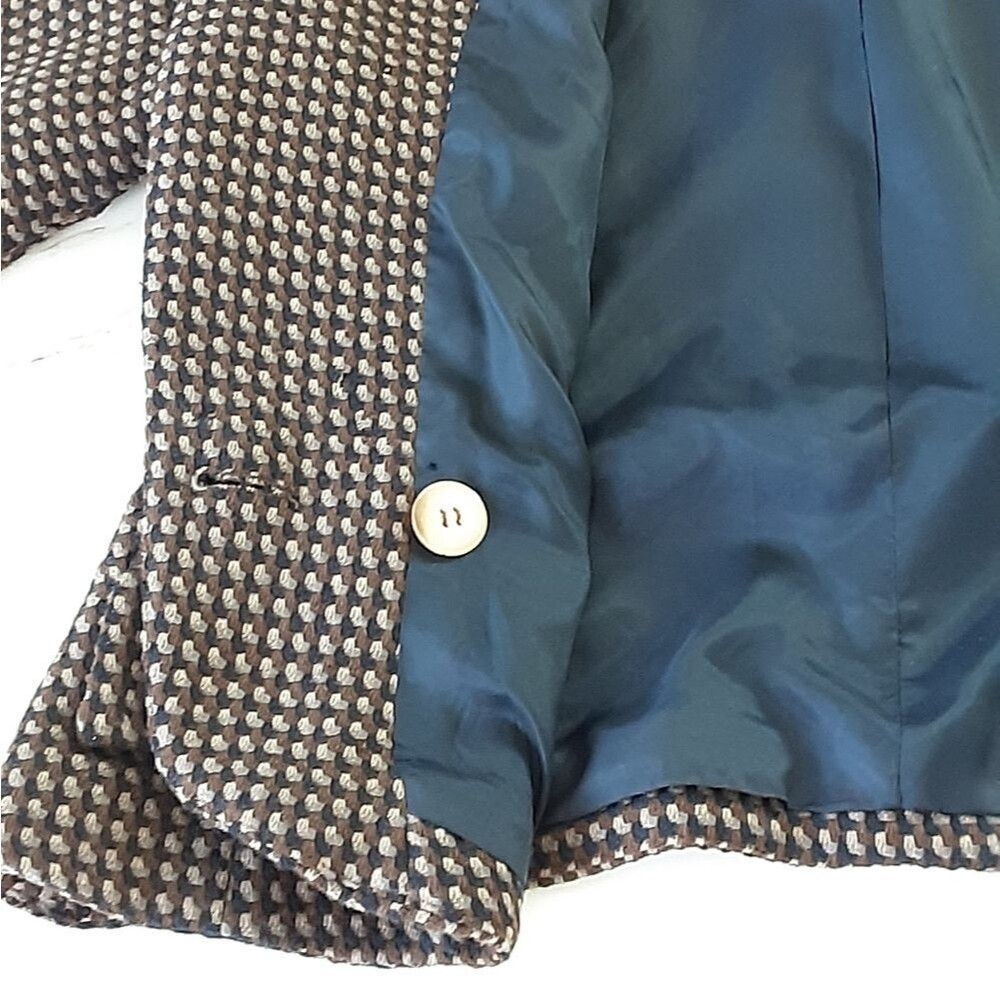 Alex de Bolzan Houndstooth 100% Wool Crop Jacket Sz 10 - Vtg - Picture 7 of 10